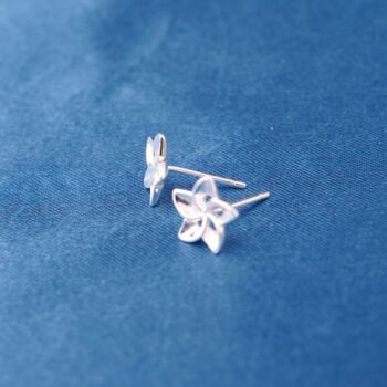 Silver Flower Studs, Minimalistic Stud Earrings, Small Studs, 3 of 7