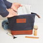 Personalised Canvas And Leather Wash Bag, thumbnail 3 of 6