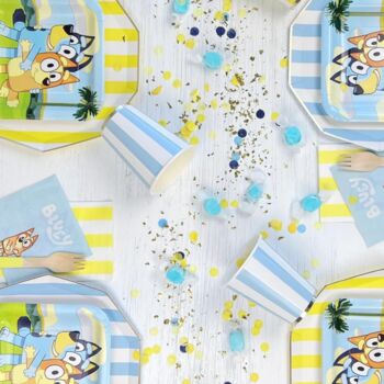 Sky Blue Cabana Stripe Party Cups X Eight, 3 of 5