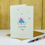 Personalised 'Button Cyclist' Handmade Card, thumbnail 4 of 4
