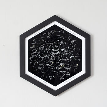 Personalised Star Map With Hexagon Frame, 2 of 6