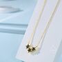 Aurora Black Cz Triple Star Pendant Necklace, thumbnail 4 of 11