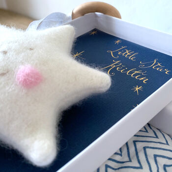Star Cashmere Baby Teether In Personalised Gift Box, 8 of 12