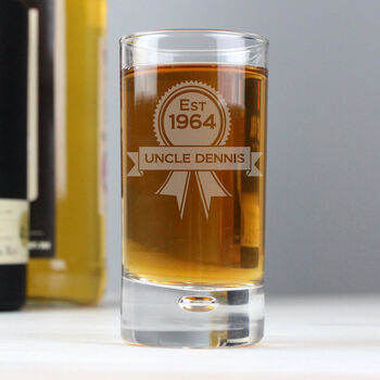 Personalised Established Birthday Shot Glass, 2 of 3