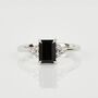 Black Spinel And Diamond Platinum Engagement Ring, thumbnail 1 of 5