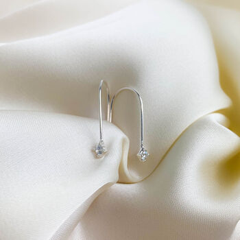 Sterling Silver Crystal Hook Earrings, 3 of 4