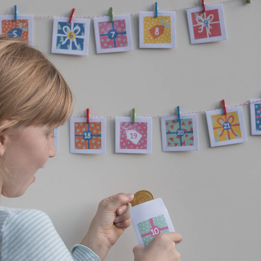Personalised Kids Advent Calendar With Experiences By Cotton Twist