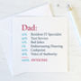 Funny Dad Card 100% Awesome Dad, thumbnail 1 of 1