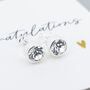 Sterling Silver April Cubic Zirconia Birthstone Stud Earrings, thumbnail 4 of 8