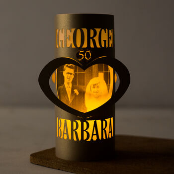 50th Golden Wedding Anniversary Photo Lantern, 2 of 10