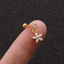 Stackable Gold Plated Screw Back Stud Earring With White Crystal, thumbnail 3 of 6