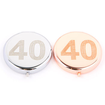 Birthday Compact Mirror In Rose Gold And Silver, 5 of 11