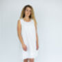 Women's White Cotton Sleeveless Nightdress Rosemary, thumbnail 2 of 6