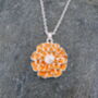 Marigold Flower Pendant Necklace, thumbnail 2 of 4