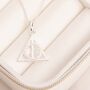 Harry Potter Sterling Silver Deathly Hallows Necklace With Crystals, thumbnail 2 of 7