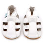 Dotty Fish White Soft Leather Baby Sandals With Barefoot Soles, thumbnail 5 of 7