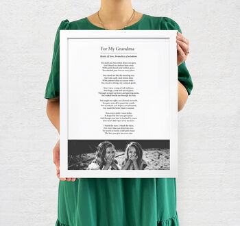 For My Grandma Personalised Photo Poem Print, 6 of 9
