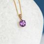 Personalised Solid 9ct Gold February Amethyst Birthstone Necklace, thumbnail 1 of 11