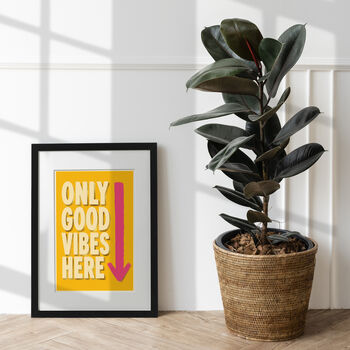 Good Vibes Only Positive Thinking Poster Housewarming Foil Art Print, 6 of 9