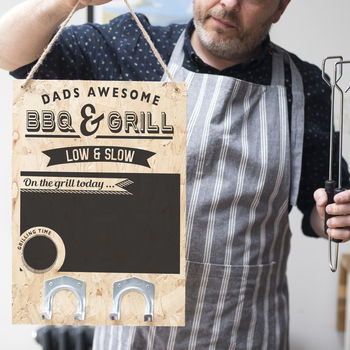 Personalised BBQ Chalkboard Sign With Hooks, 2 of 5