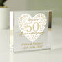 Personalised 50th Anniversary Crystal Keepsake, thumbnail 1 of 3