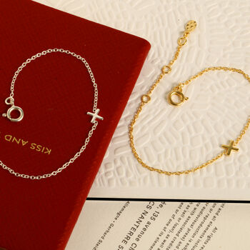 Kiss 'X' Bracelet In Silver Or 18ct Gold Vermeil Plated, 3 of 5