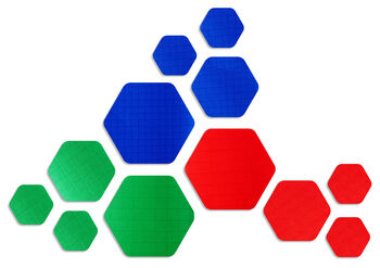 Hex Triple Hexagonal Repair Patch Kit Green/Red/Blue, 2 of 8