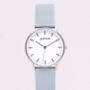 New Collection Silver Vegan Leather Watch, thumbnail 1 of 12