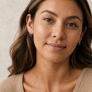 Sleeper Hoop Earrings In Hammered Sterling Silver, 4 of 9