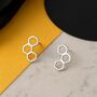 Sterling Silver Honeycomb Stud Earrings, thumbnail 2 of 9