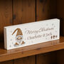 Personalised Christmas Gonk Wooden Mantel Decoration, thumbnail 2 of 5