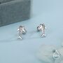 Sterling Silver Shark 18 G Screw Back Stud Earrings With Ball Backs, thumbnail 1 of 11