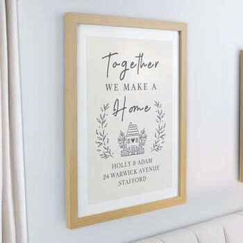 Personalised New Home Oak Poster Frame, 2 of 3