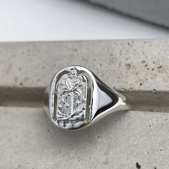 Sterling Silver Destiny Arch Signet Ring, 5 of 9