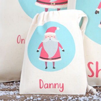 Santa Christmas Personalised Cotton Bags, 5 of 5