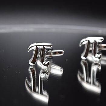 Pi Symbol Cufflinks 316 L Stainless Steel Mathematics Gift For Him, 4 of 5