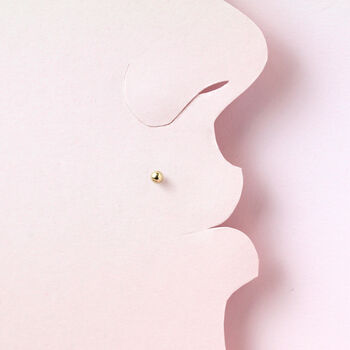 9ct Solid Gold Ball Piercing Stud, 3 of 4