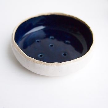 Handmade Navy Blue Ceramic Soap Dish, 9 of 12