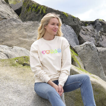 Rainbow Neon Emojis Sweatshirt, 2 of 7