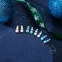 Tiny Opal Trio Stud Earrings In Sterling Silver, thumbnail 1 of 12
