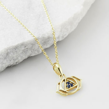 Third Eye Chakra Sapphire Necklace Silver / Gold Plated, 4 of 12