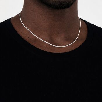 Sterling Silver Light Curb Chain – 16in To 30in, 3 of 9