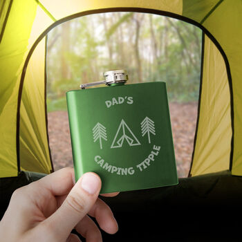 Personalised Camping Tipple Hip Flask, 2 of 8