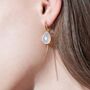 Tw White Natural Agate Stone Earrings, thumbnail 2 of 5