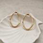 Organic Shaped Hoops Gold, thumbnail 3 of 9