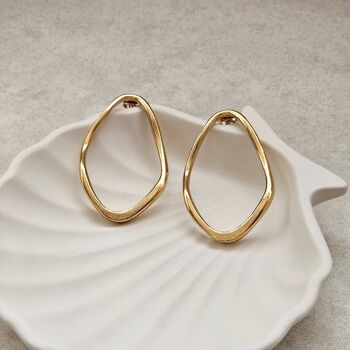 Organic Shaped Hoops Gold, 3 of 9