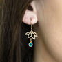 Delicate Lotus Birthstone Earrings, thumbnail 3 of 8