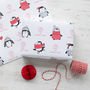 Personalised Cute Penguin Christmas Wrapping Paper, thumbnail 1 of 3