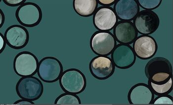 Ombré Circles Wallpaper Turquoise, 6 of 7