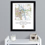 Personalised New Home Map Black Framed Print, thumbnail 3 of 3